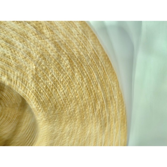 Wheat Natural Panama hat wide brim Straw large summer sun Rainbow Ribbon Accent - Picture 6 of 7